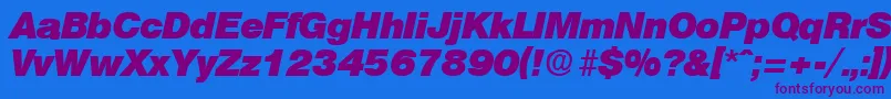 OlympiaHeavyita Font – Purple Fonts on Blue Background
