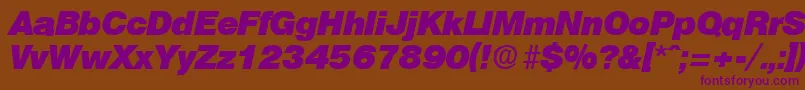 OlympiaHeavyita Font – Purple Fonts on Brown Background