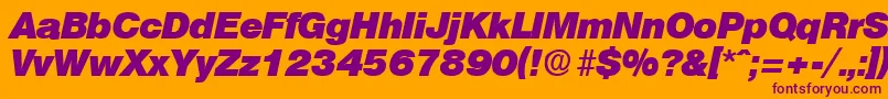 OlympiaHeavyita Font – Purple Fonts on Orange Background