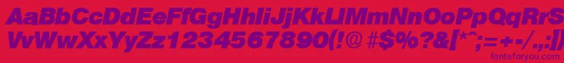 OlympiaHeavyita Font – Purple Fonts on Red Background