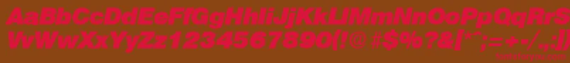 OlympiaHeavyita Font – Red Fonts on Brown Background