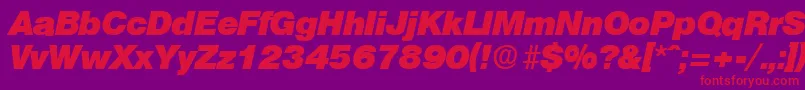 OlympiaHeavyita Font – Red Fonts on Purple Background
