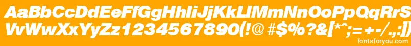 OlympiaHeavyita-Schriftart – Weiße Schriften auf orangefarbenem Hintergrund