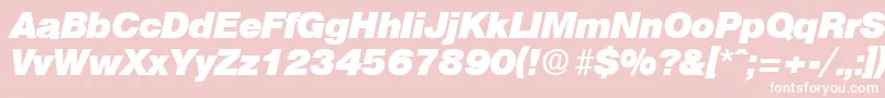 フォントOlympiaHeavyita – ピンクの背景に白い文字