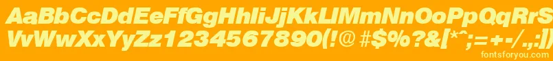 OlympiaHeavyita Font – Yellow Fonts on Orange Background