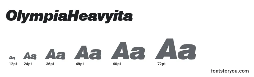 Размеры шрифта OlympiaHeavyita