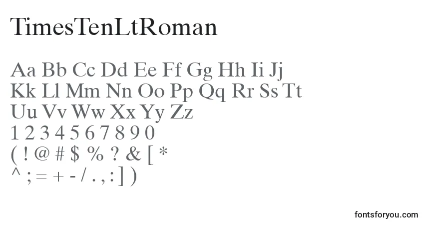 A fonte TimesTenLtRoman – alfabeto, números, caracteres especiais