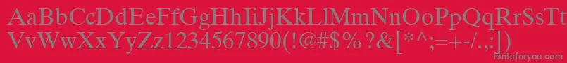 TimesTenLtRoman-Schriftart – Graue Schriften auf rotem Hintergrund