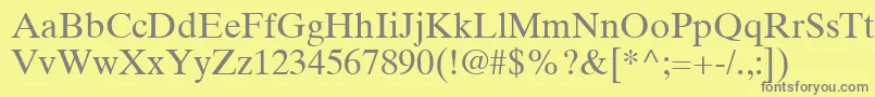 フォントTimesTenLtRoman – 黄色の背景に灰色の文字