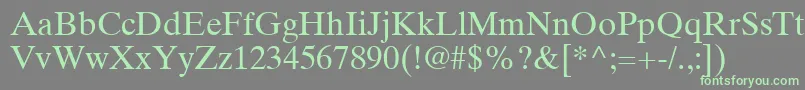 TimesTenLtRoman Font – Green Fonts on Gray Background