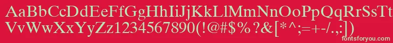 TimesTenLtRoman Font – Green Fonts on Red Background
