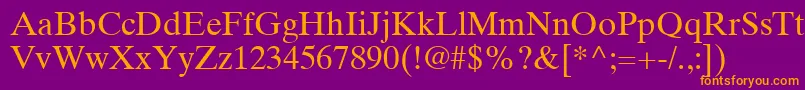TimesTenLtRoman Font – Orange Fonts on Purple Background