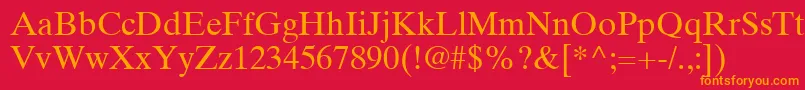 TimesTenLtRoman Font – Orange Fonts on Red Background