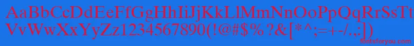 TimesTenLtRoman Font – Red Fonts on Blue Background
