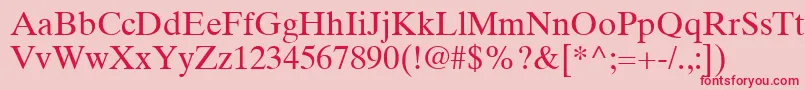TimesTenLtRoman-fontti – punaiset fontit vaaleanpunaisella taustalla