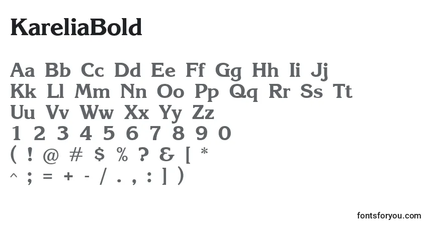 KareliaBoldフォント–アルファベット、数字、特殊文字