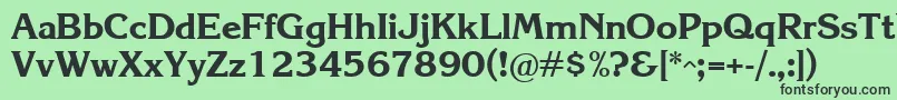 フォントKareliaBold – 緑の背景に黒い文字