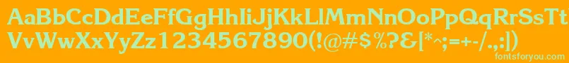 KareliaBold Font – Green Fonts on Orange Background