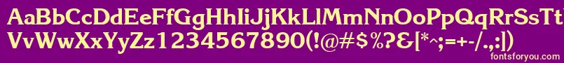 KareliaBold Font – Yellow Fonts on Purple Background