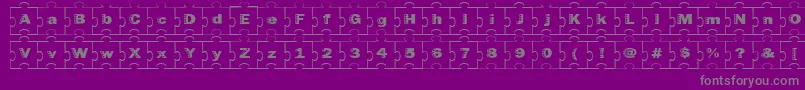 Failed ffy-fontti – harmaat kirjasimet violetilla taustalla