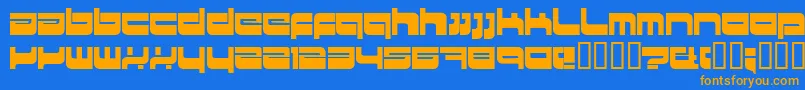HkiMetropol Font – Orange Fonts on Blue Background