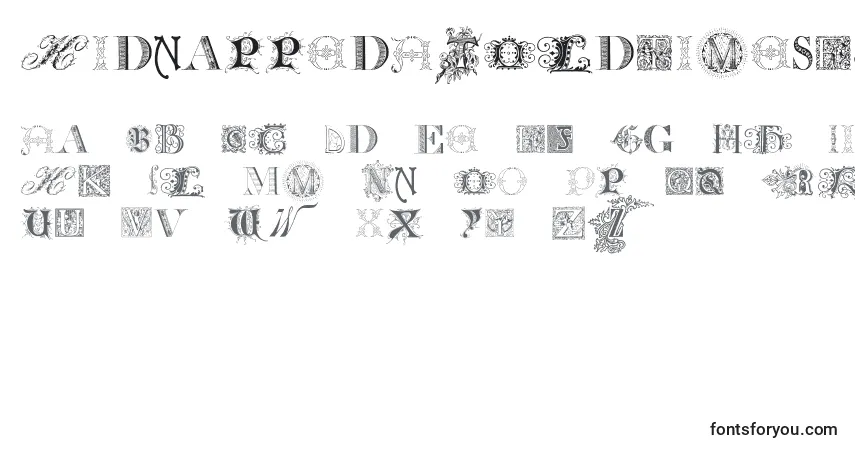 KidnappedAtOldTimesFree Font – alphabet, numbers, special characters