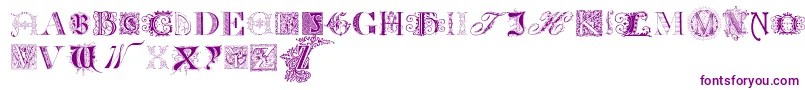 KidnappedAtOldTimesFree-Schriftart – Violette Schriften auf weißem Hintergrund