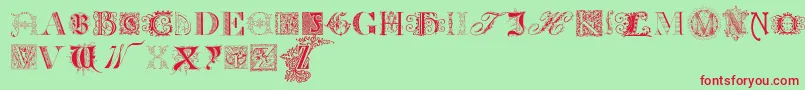 KidnappedAtOldTimesFree-Schriftart – Rote Schriften auf grünem Hintergrund
