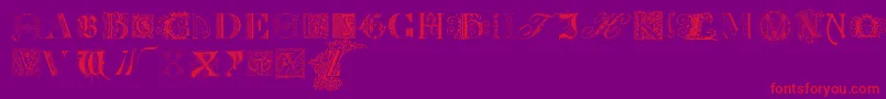 KidnappedAtOldTimesFree-Schriftart – Rote Schriften auf violettem Hintergrund