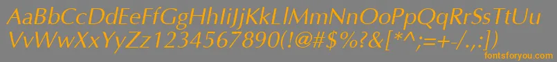 OptimaCyrItalic Font – Orange Fonts on Gray Background