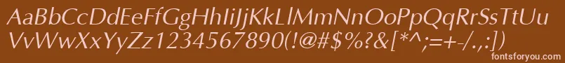OptimaCyrItalic Font – Pink Fonts on Brown Background