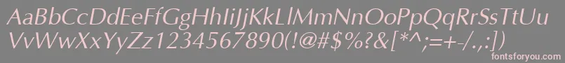 OptimaCyrItalic Font – Pink Fonts on Gray Background