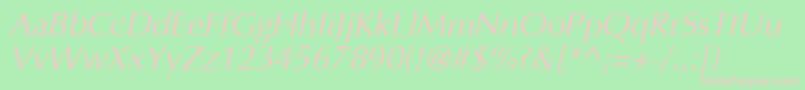 OptimaCyrItalic Font – Pink Fonts on Green Background