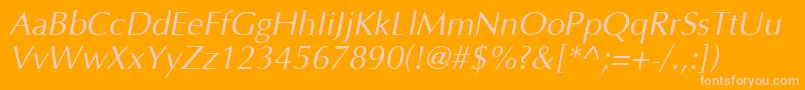 OptimaCyrItalic Font – Pink Fonts on Orange Background