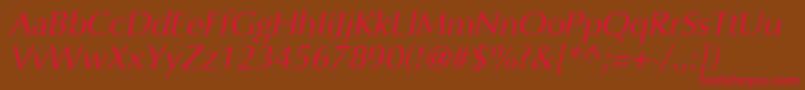 OptimaCyrItalic Font – Red Fonts on Brown Background