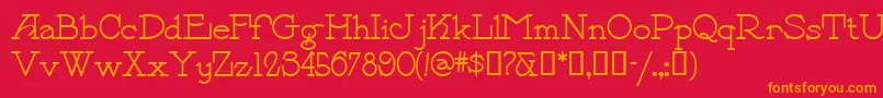 フォントPayzantpen – 赤い背景にオレンジの文字