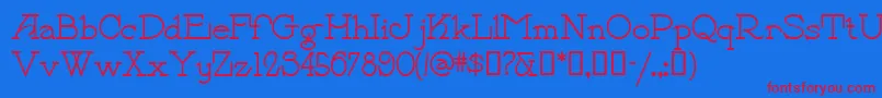 Payzantpen Font – Red Fonts on Blue Background