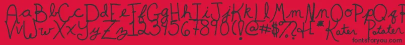 フォントKaterPotater – 赤い背景に黒い文字
