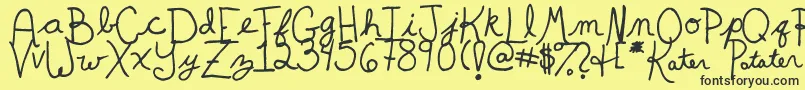 フォントKaterPotater – 黒い文字の黄色い背景