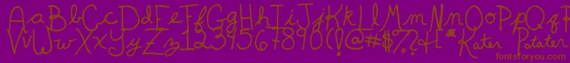 Fonte KaterPotater – fontes marrons em um fundo roxo