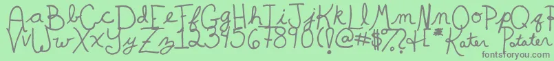 KaterPotater Font – Gray Fonts on Green Background