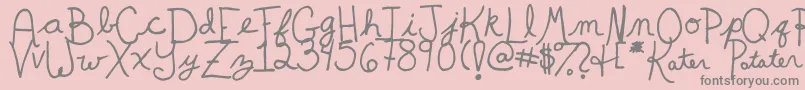Police KaterPotater – polices grises sur fond rose