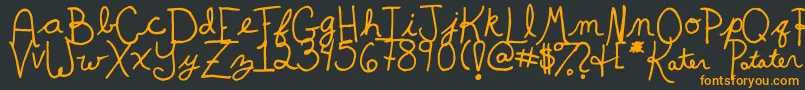 フォントKaterPotater – 黒い背景にオレンジの文字