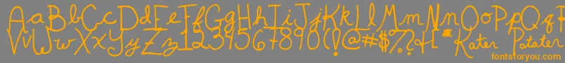 KaterPotater-Schriftart – Orangefarbene Schriften auf grauem Hintergrund