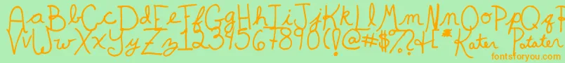 KaterPotater Font – Orange Fonts on Green Background