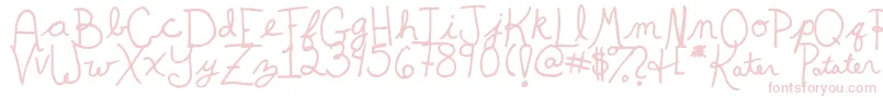 KaterPotater-Schriftart – Rosa Schriften auf weißem Hintergrund
