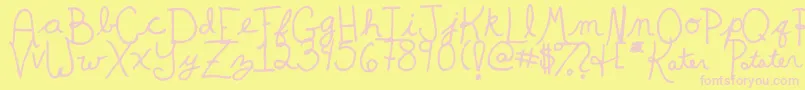 KaterPotater Font – Pink Fonts on Yellow Background