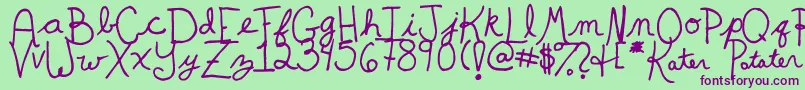 KaterPotater Font – Purple Fonts on Green Background