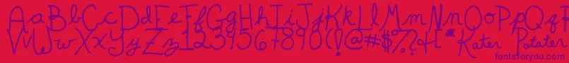 KaterPotater Font – Purple Fonts on Red Background