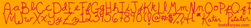 フォントKaterPotater – オレンジの背景に赤い文字